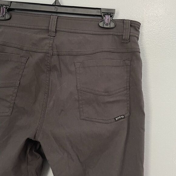 Prana Pants Mens 33x32 Gray Brion Stretch Slim Fit Outdoor Hiking Straight - Picture 7 of 10